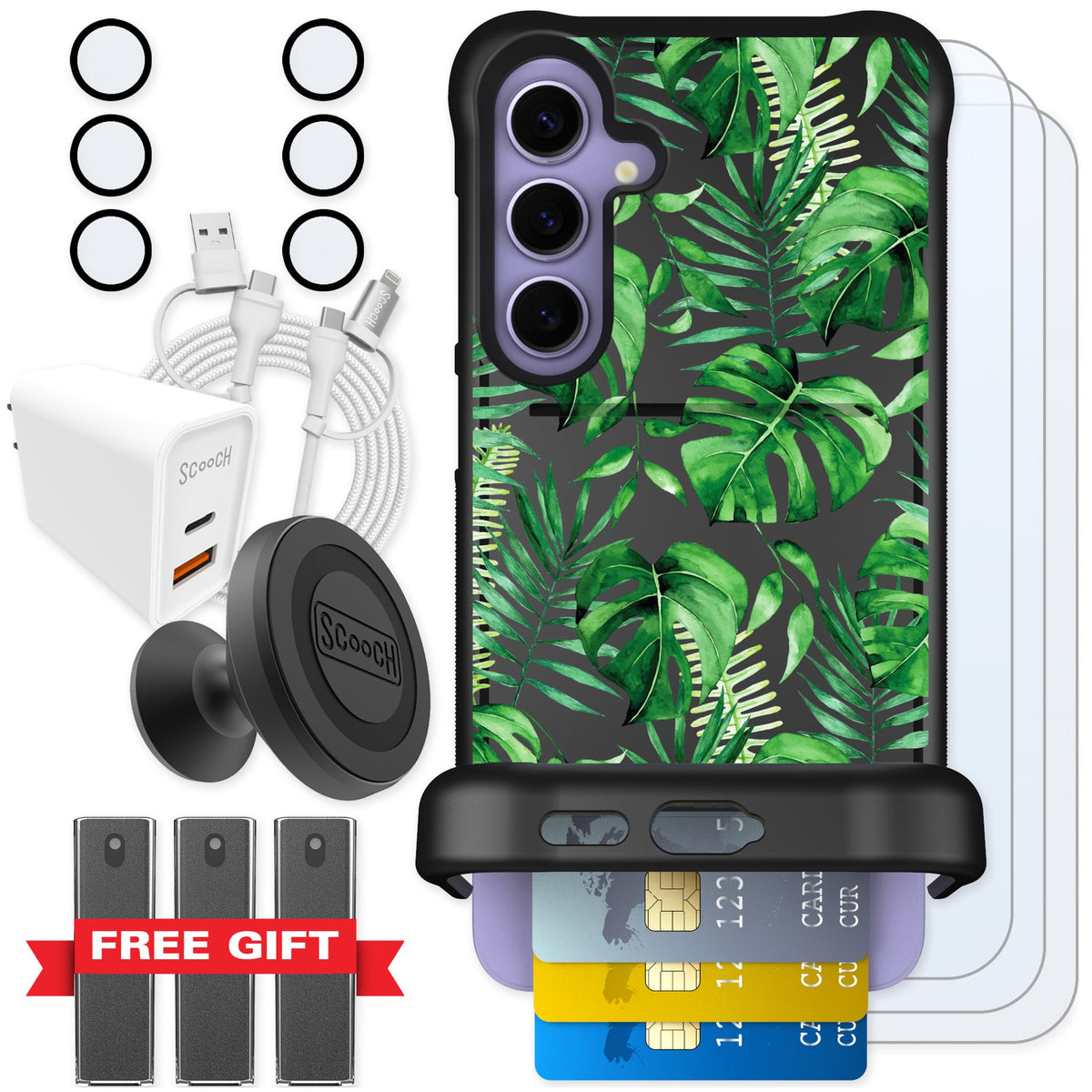 Scooch Wingmate Monstera for Galaxy S24+ — Ultimate Bundle