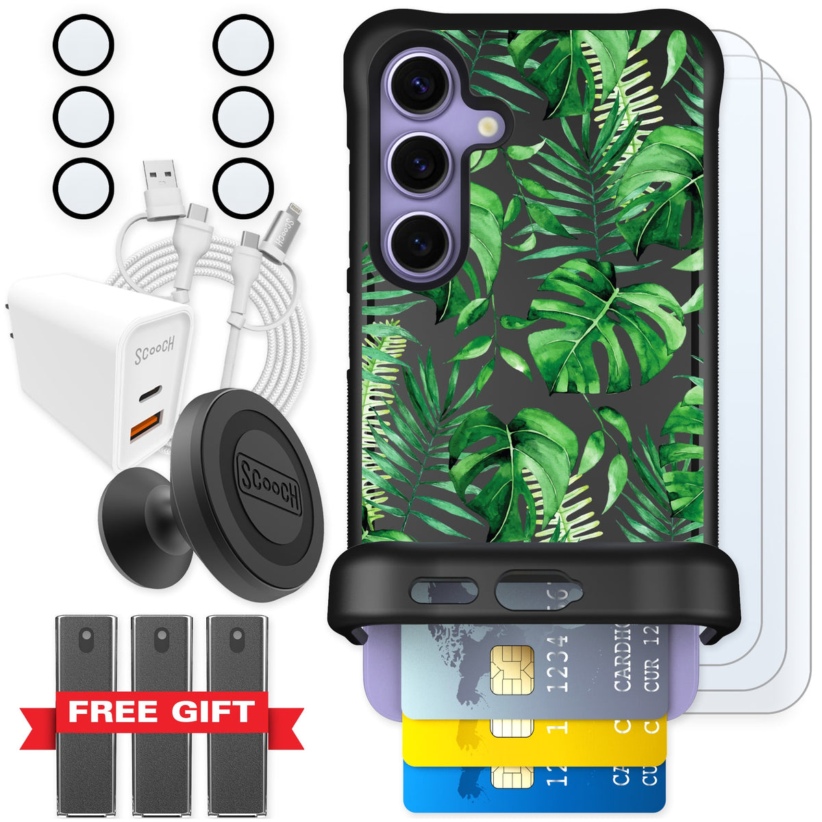Scooch Wingmate Monstera for Galaxy S24 — Ultimate Bundle