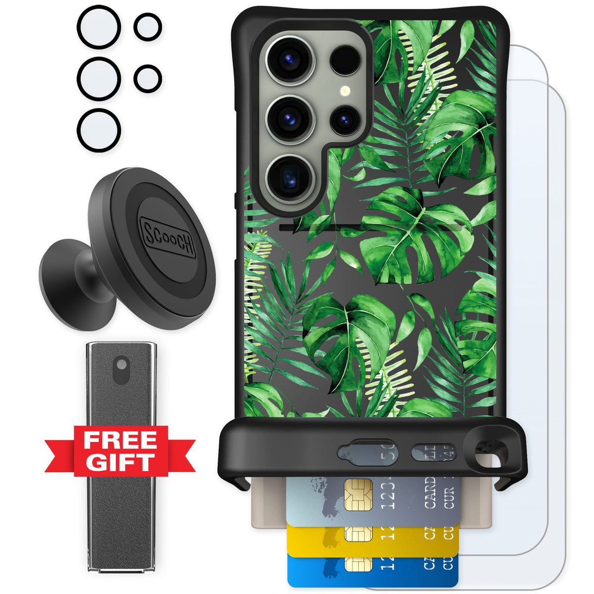 Scooch Wingmate Monstera for Galaxy S24 Ultra — Defender Bundle