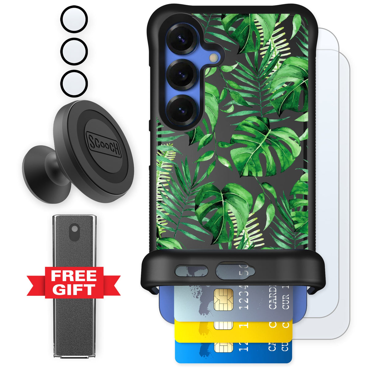 Scooch Wingmate Monstera for Galaxy S25 — Defender Bundle