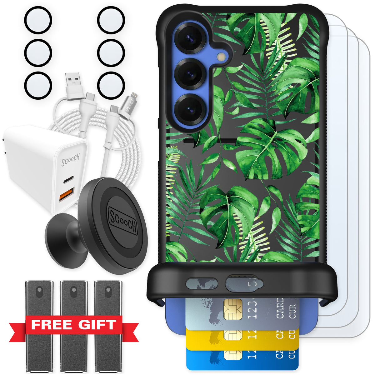 Scooch Wingmate Monstera for Galaxy S25+ — Ultimate Bundle