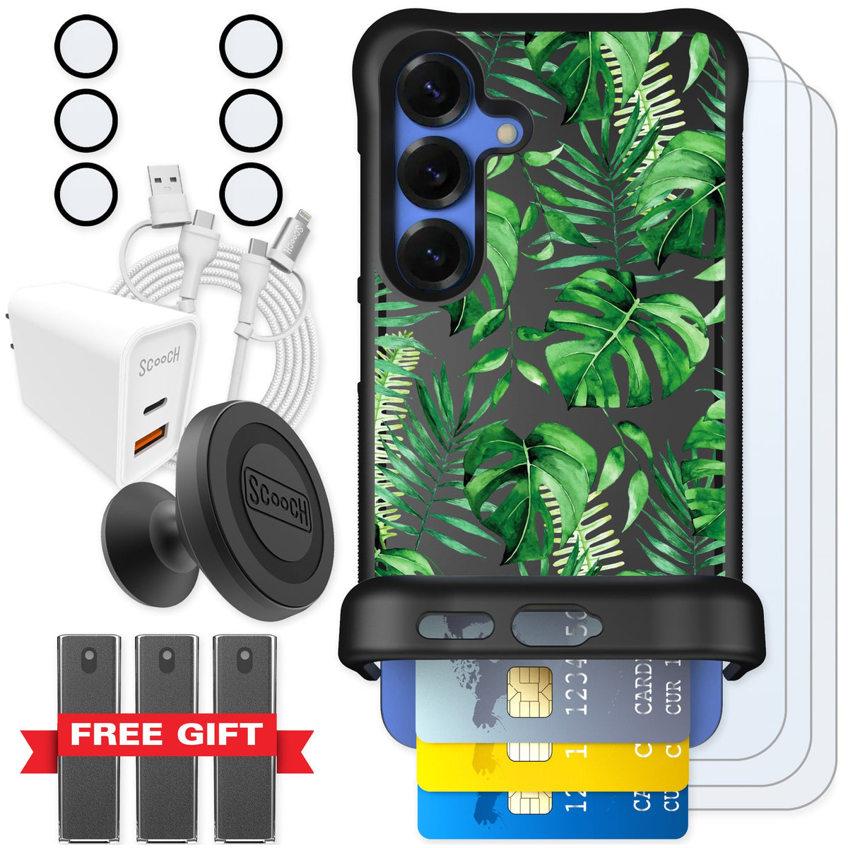 Scooch Wingmate Monstera for Galaxy S25 — Ultimate Bundle