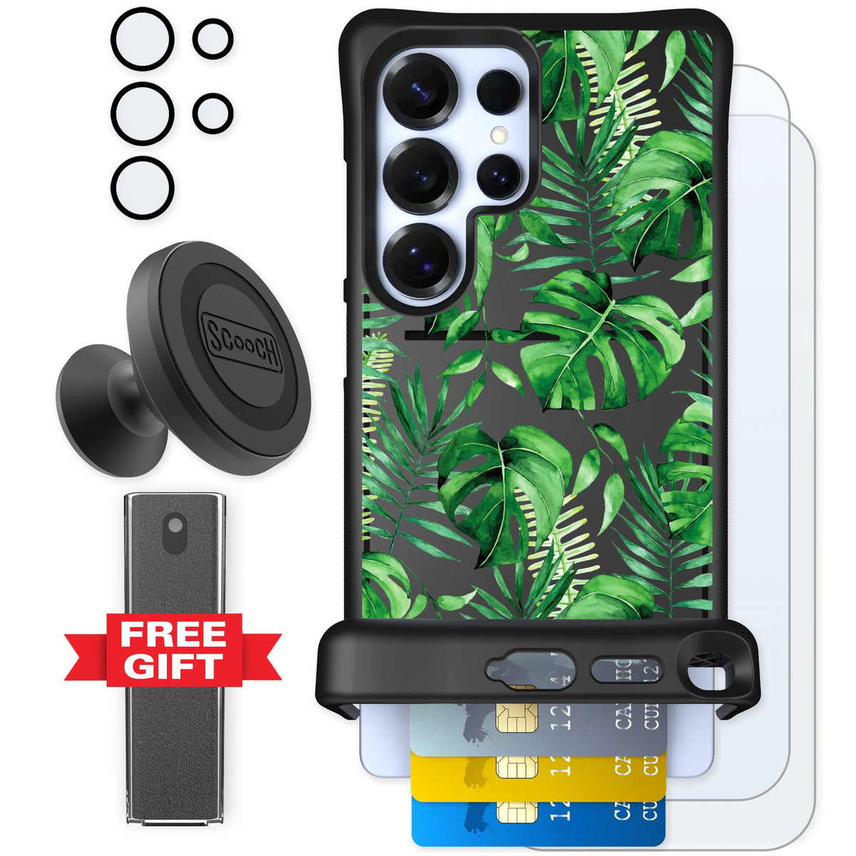 Scooch Wingmate Monstera for Galaxy S25 Ultra — Defender Bundle