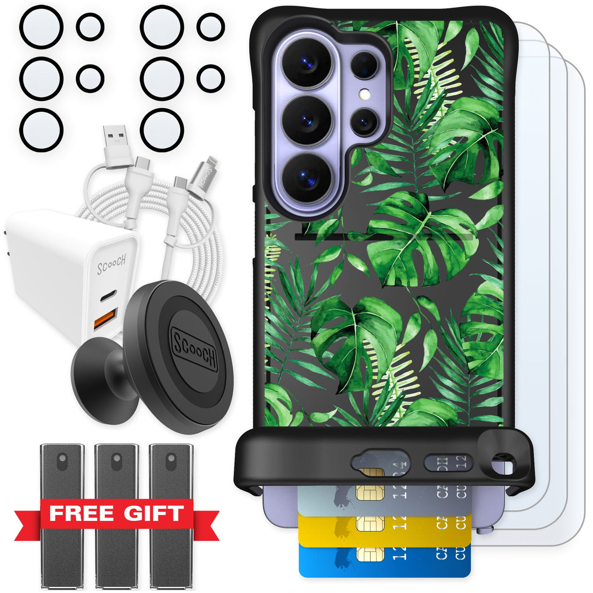 Scooch Wingmate Monstera for Galaxy S26 Ultra — Ultimate Bundle