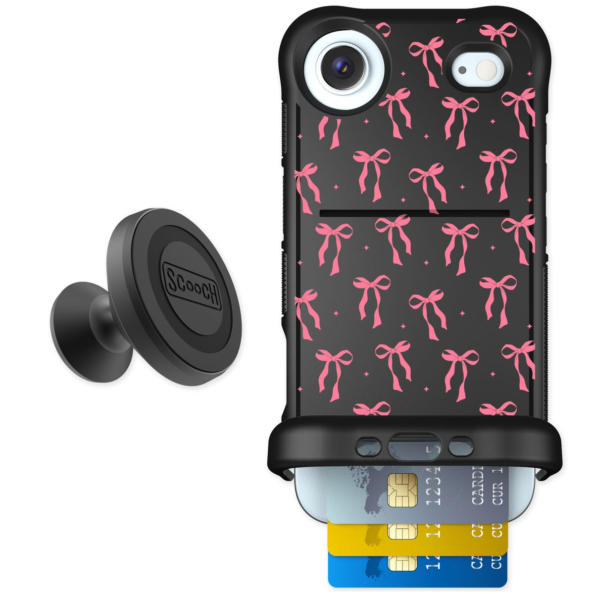 Scooch Wingmate Pink Bows for iPhone Air — Starter Bundle