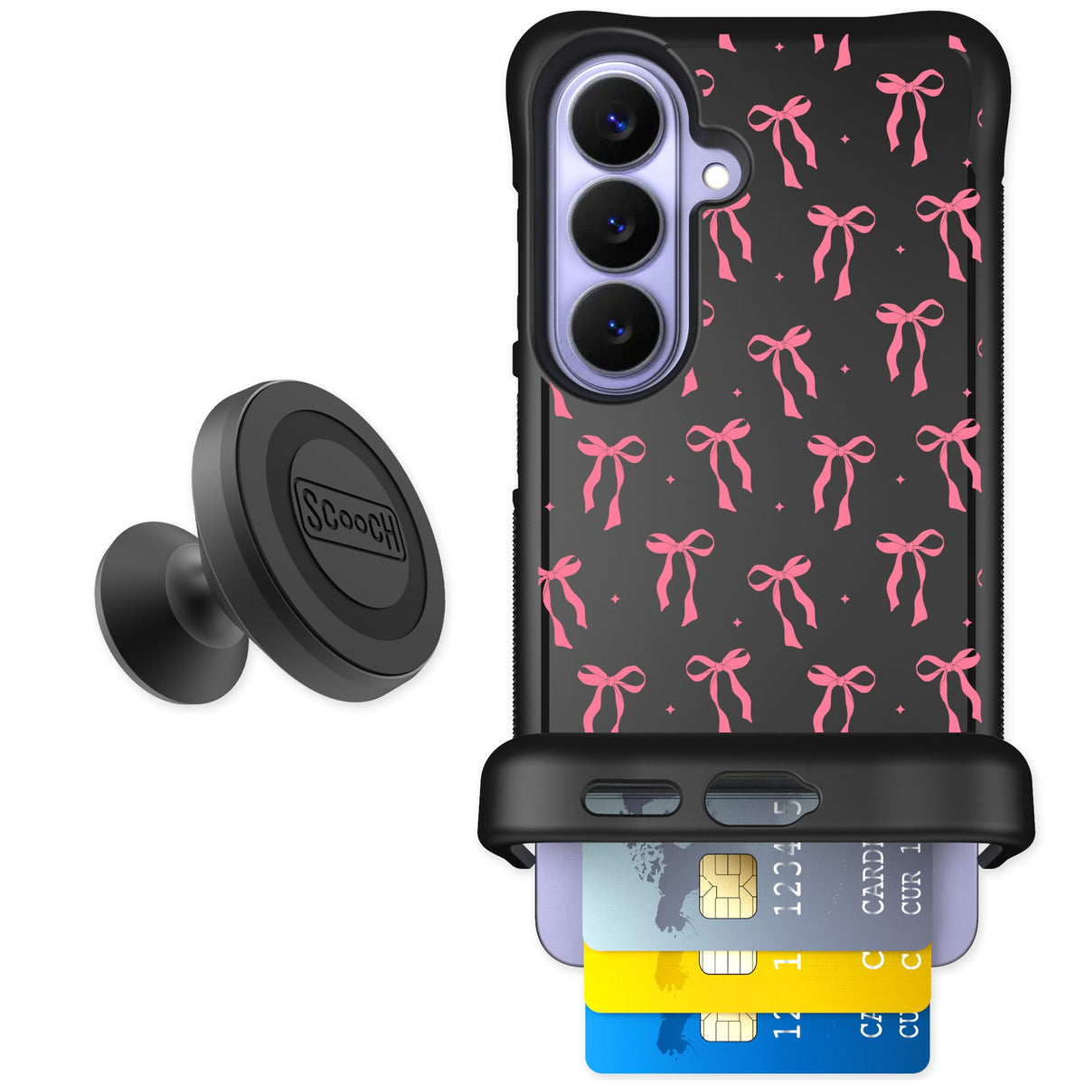 Scooch Wingmate Pink Bows for Galaxy S26 — Starter Bundle