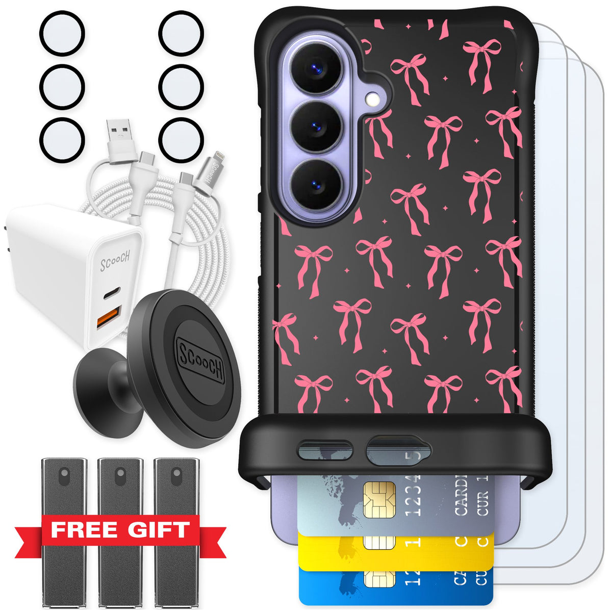 Scooch Wingmate Pink Bows for Galaxy S26 — Ultimate Bundle