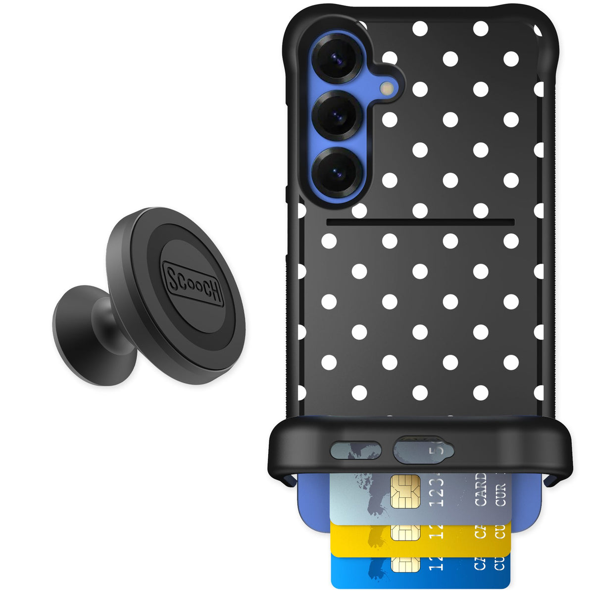 Scooch Wingmate Polka Dots for Galaxy S25+ — Starter Bundle