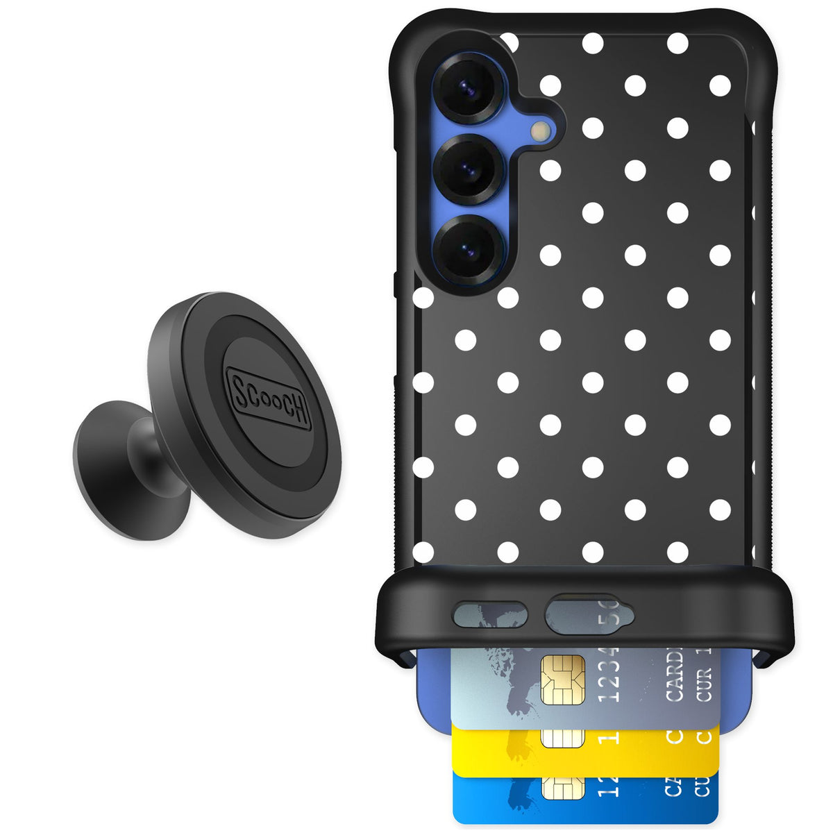 Scooch Wingmate Polka Dots for Galaxy S25 — Starter Bundle
