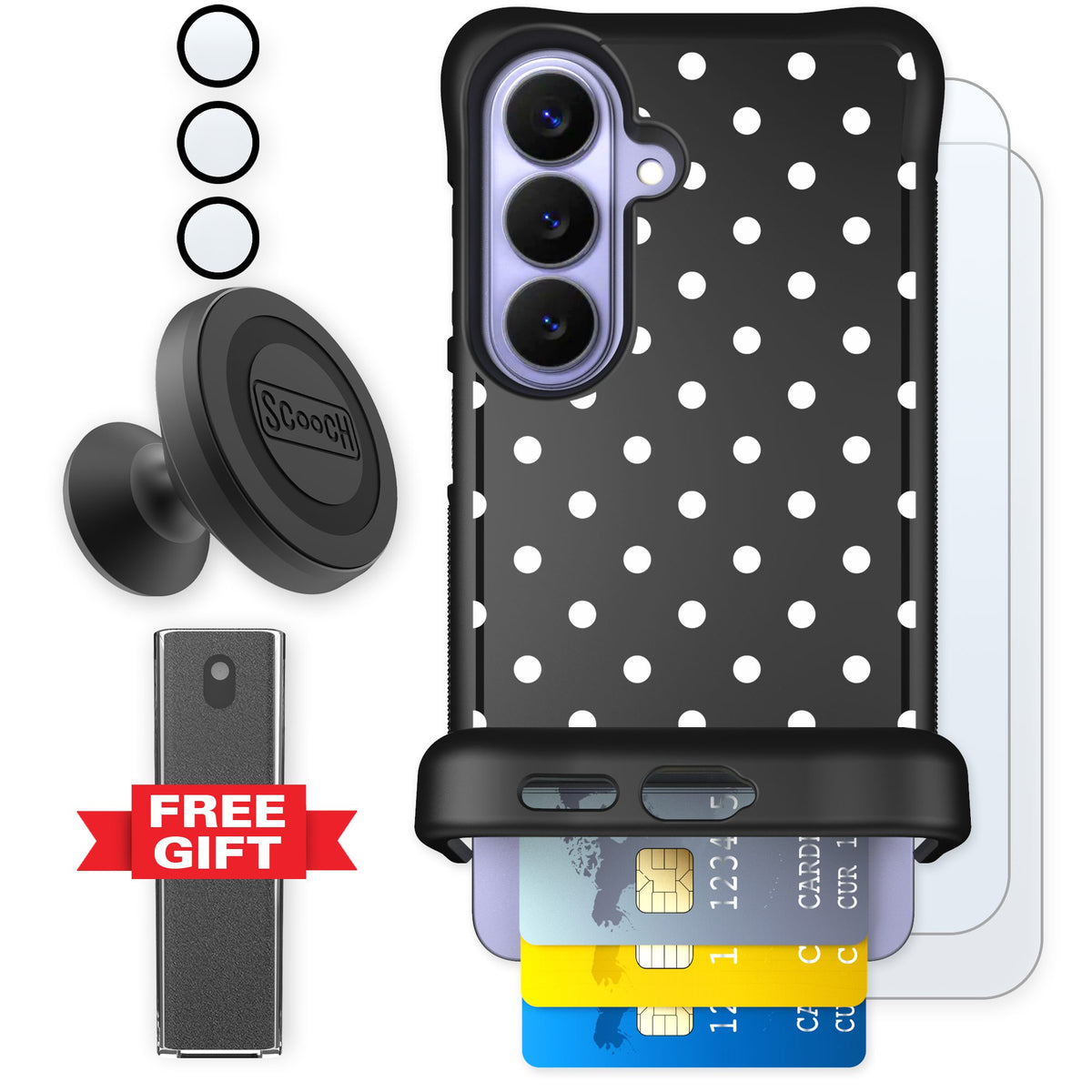 Scooch Wingmate Polka Dots for Galaxy S26 — Defender Bundle