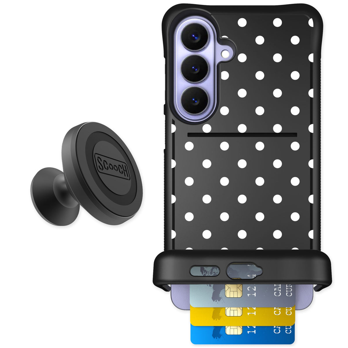 Scooch Wingmate Polka Dots for Galaxy S26+ — Starter Bundle