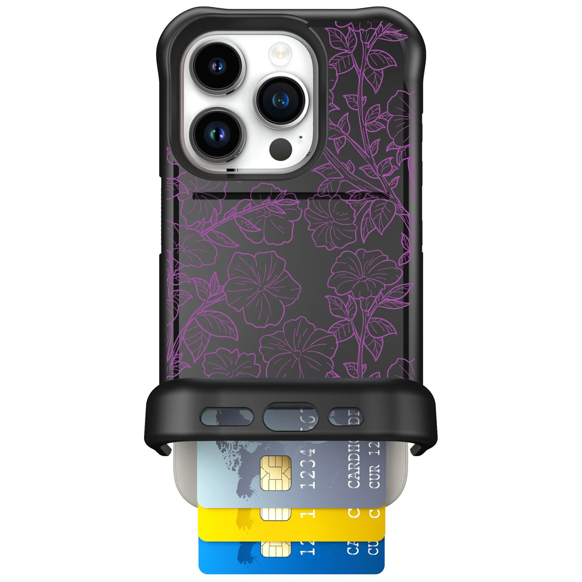 Scooch Wingmate Purple Petunias for iPhone 15 Pro — Case