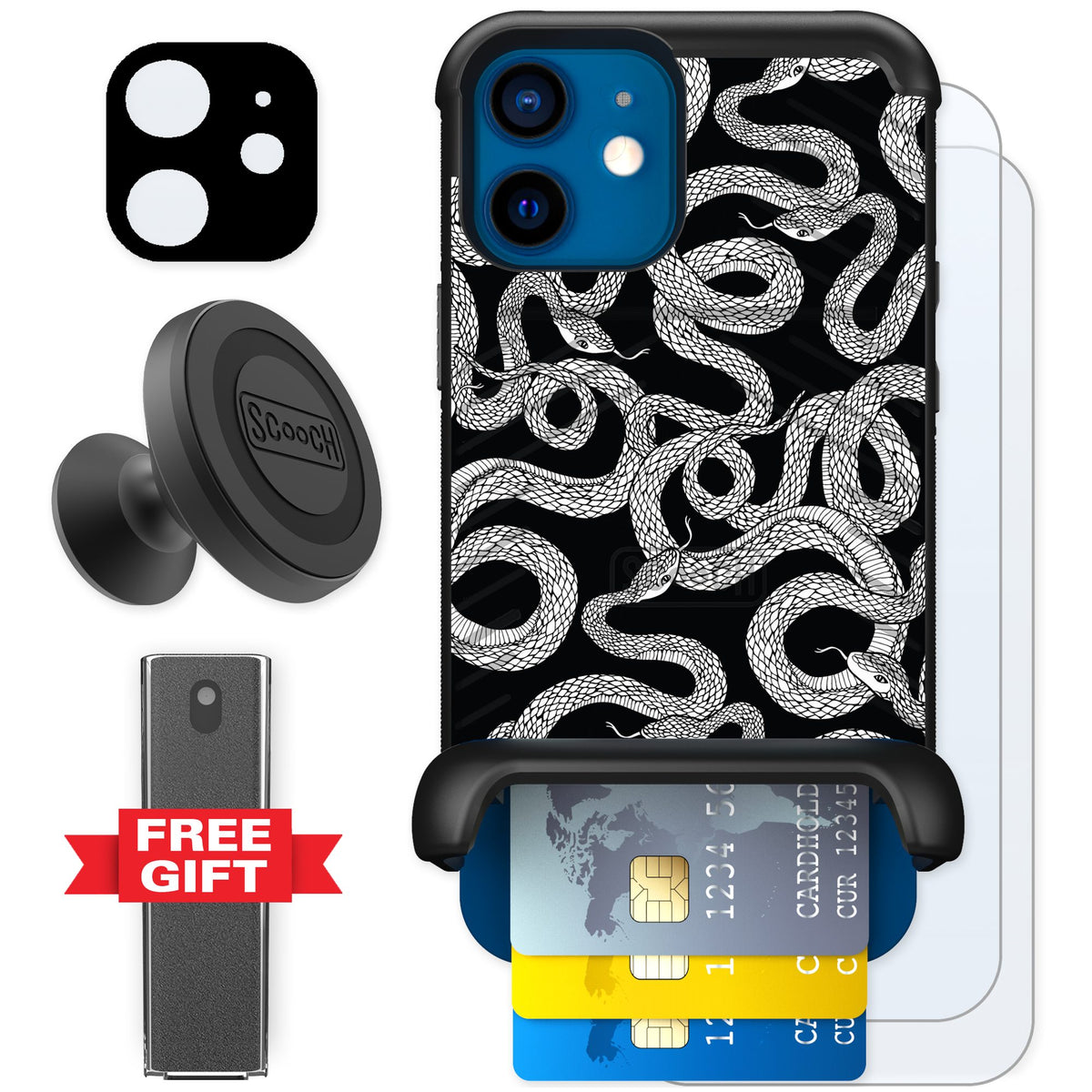 Scooch Wingmate Snakes for iPhone 12 — Defender Bundle