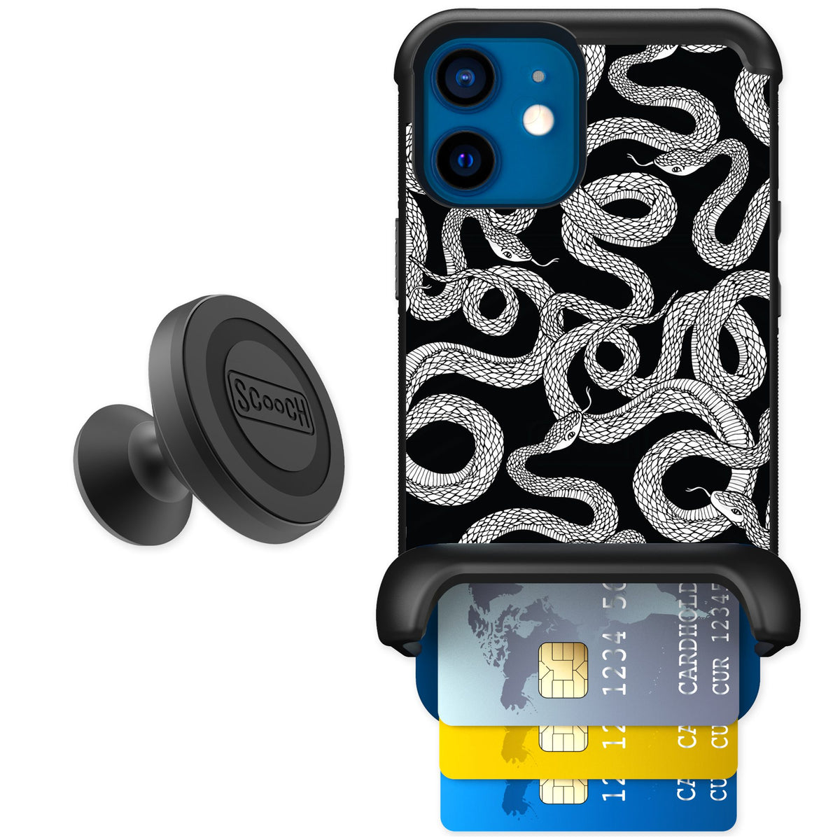Scooch Wingmate Snakes for iPhone 12 mini — Starter Bundle
