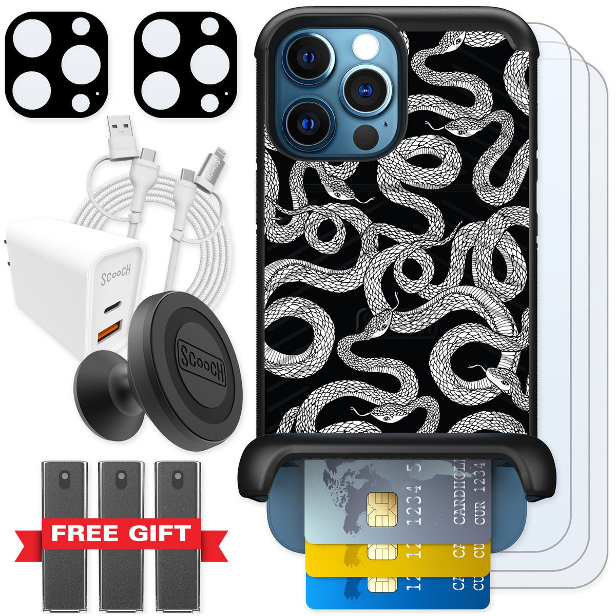Scooch Wingmate Snakes for iPhone 12 Pro — Ultimate Bundle