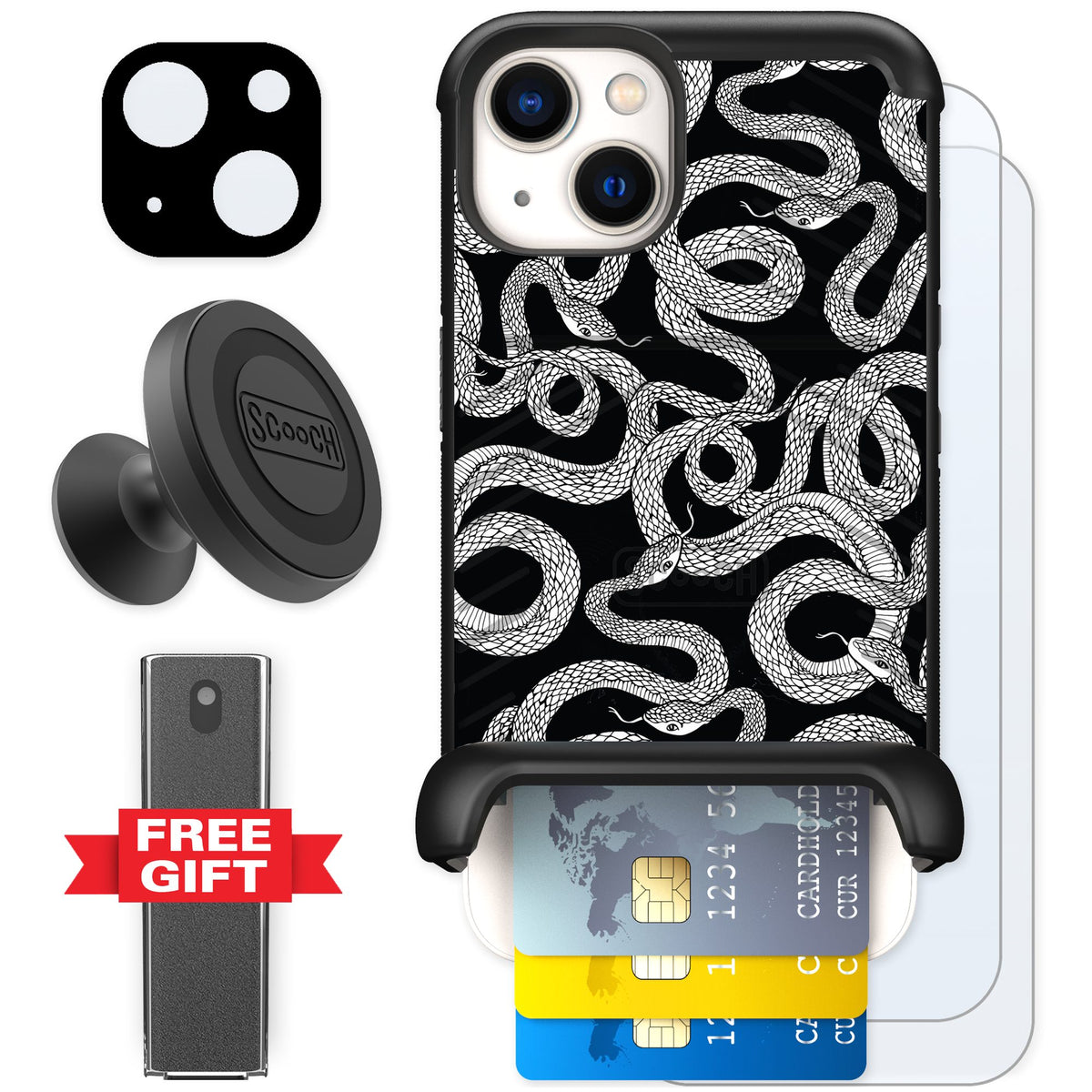 Scooch Wingmate Snakes for iPhone 13 — Defender Bundle