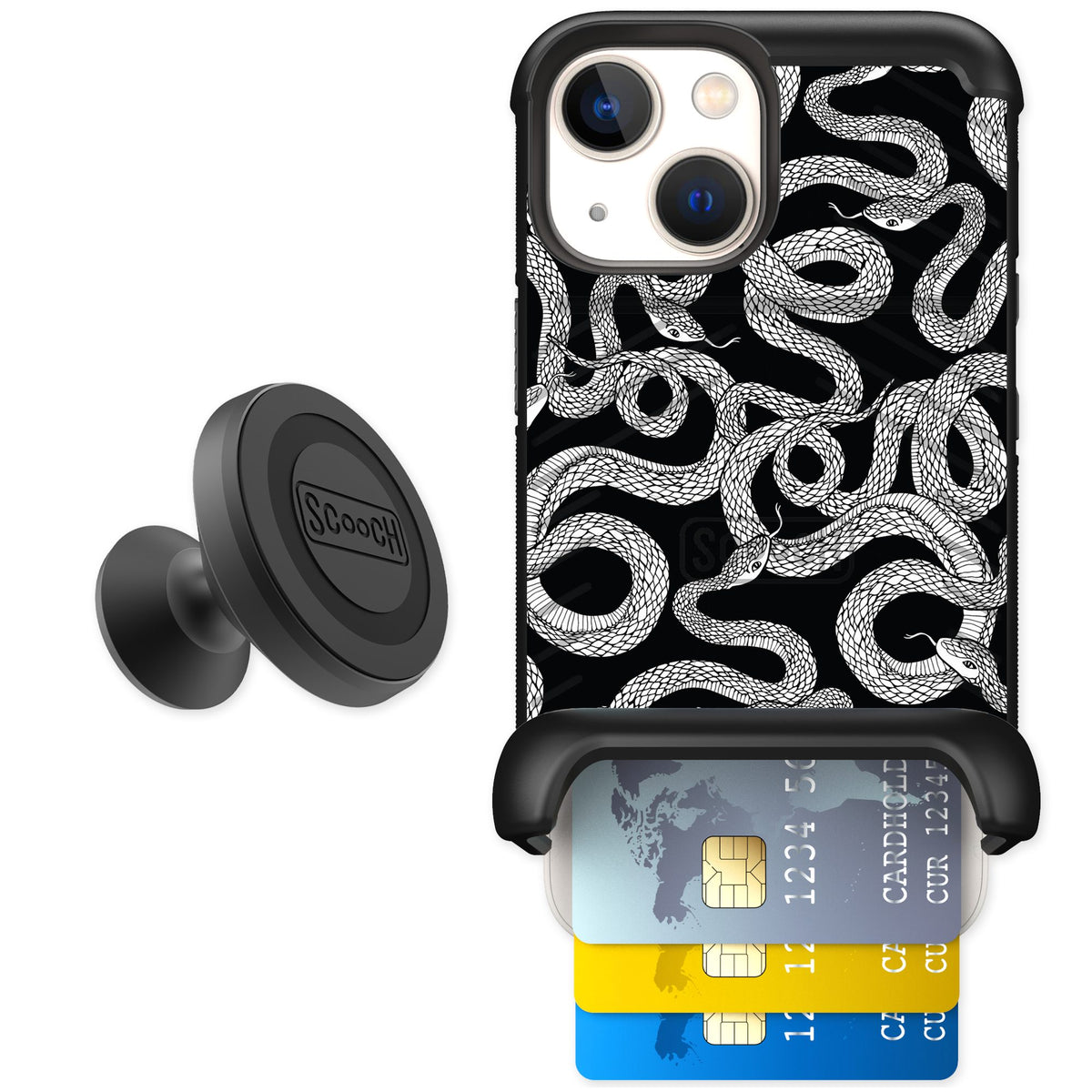 Scooch Wingmate Snakes for iPhone 13 mini — Starter Bundle