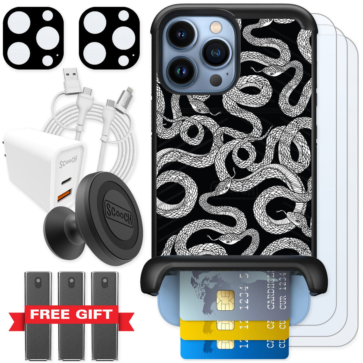 Scooch Wingmate Snakes for iPhone 13 Pro Max — Ultimate Bundle