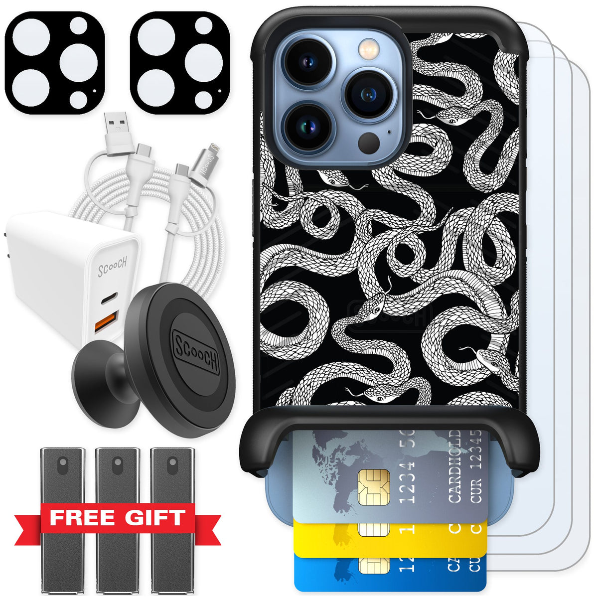 Scooch Wingmate Snakes for iPhone 13 Pro — Ultimate Bundle