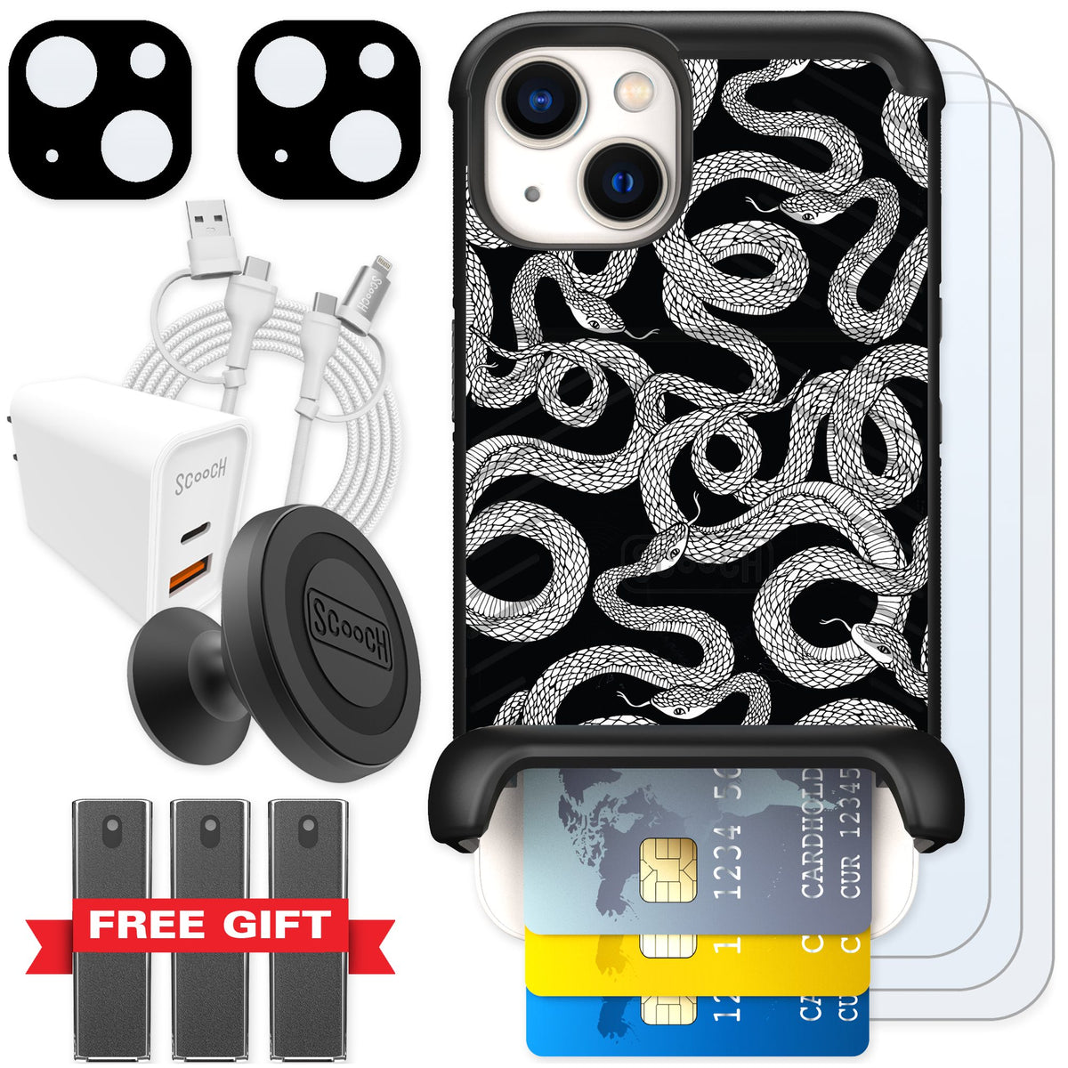 Scooch Wingmate Snakes for iPhone 13 — Ultimate Bundle