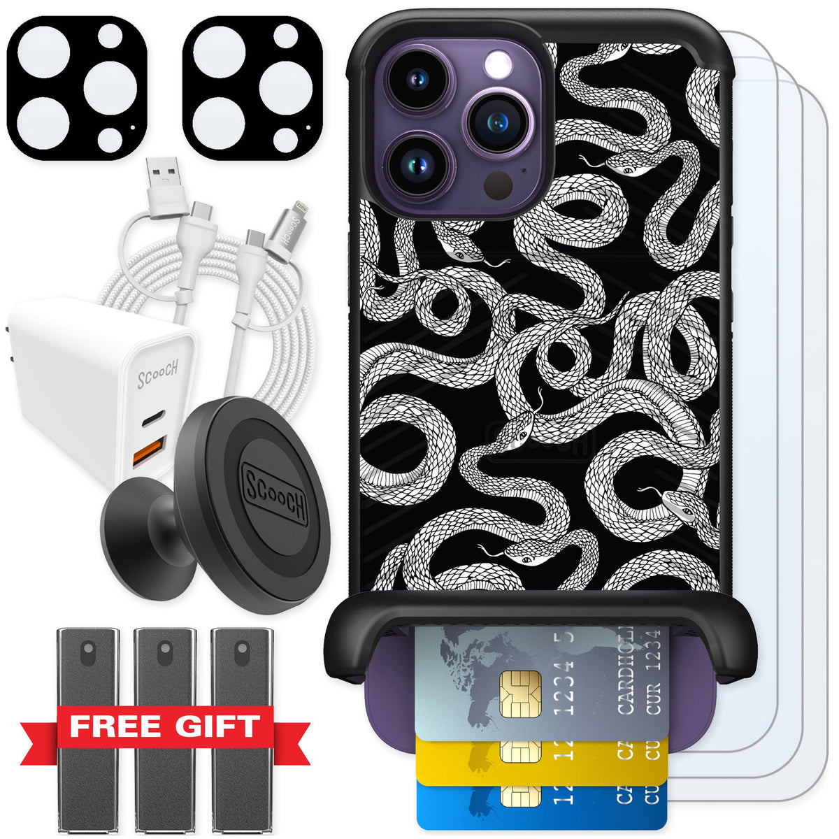 Scooch Wingmate Snakes for iPhone 14 Pro Max — Ultimate Bundle