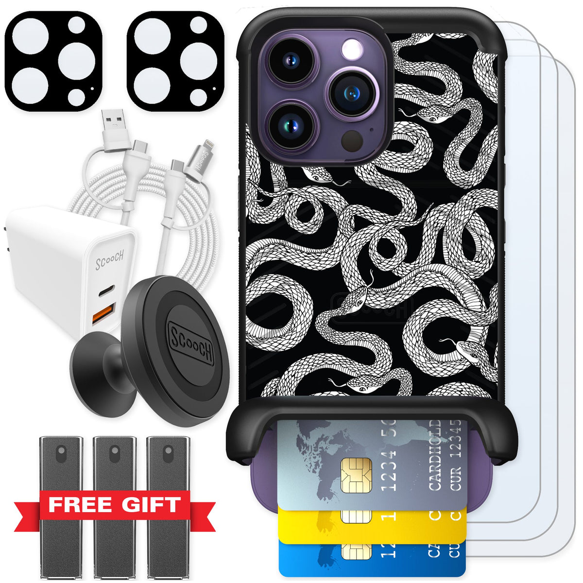 Scooch Wingmate Snakes for iPhone 14 Pro — Ultimate Bundle