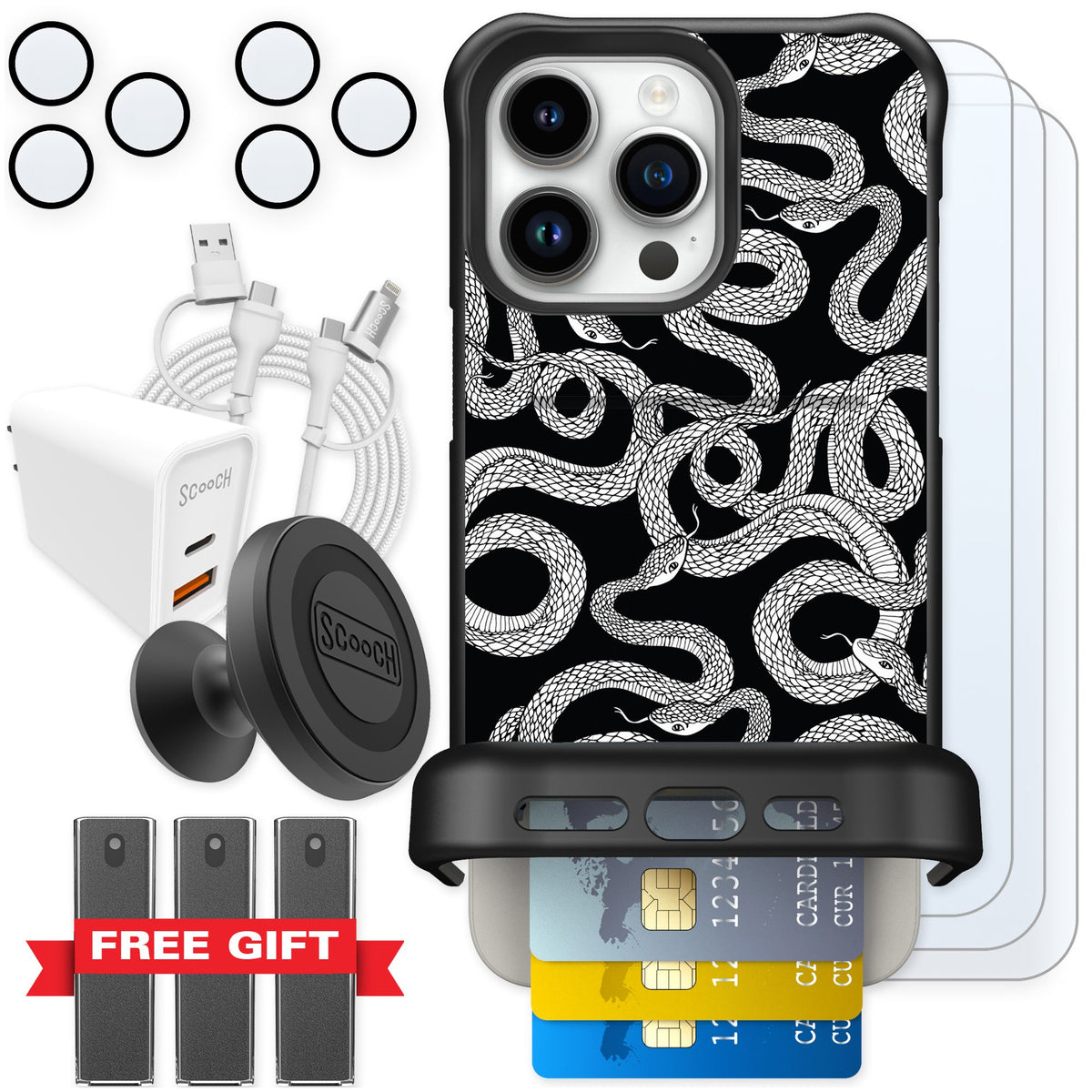 Scooch Wingmate Snakes for iPhone 15 Pro Max — Ultimate Bundle