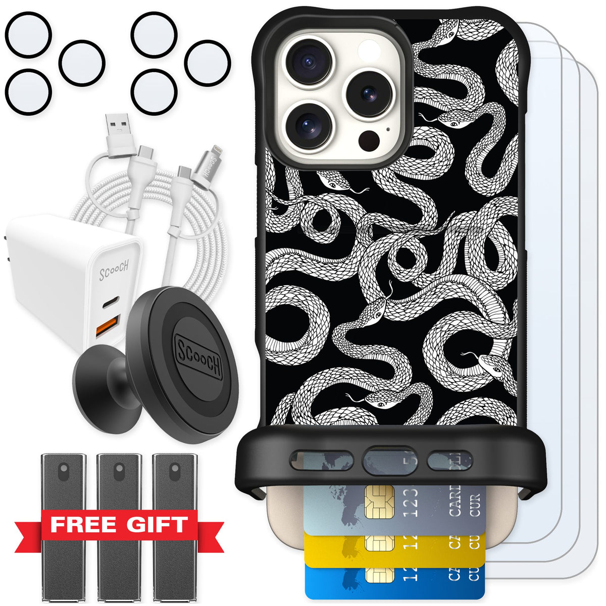 Scooch Wingmate Snakes for iPhone 16 Pro Max — Ultimate Bundle