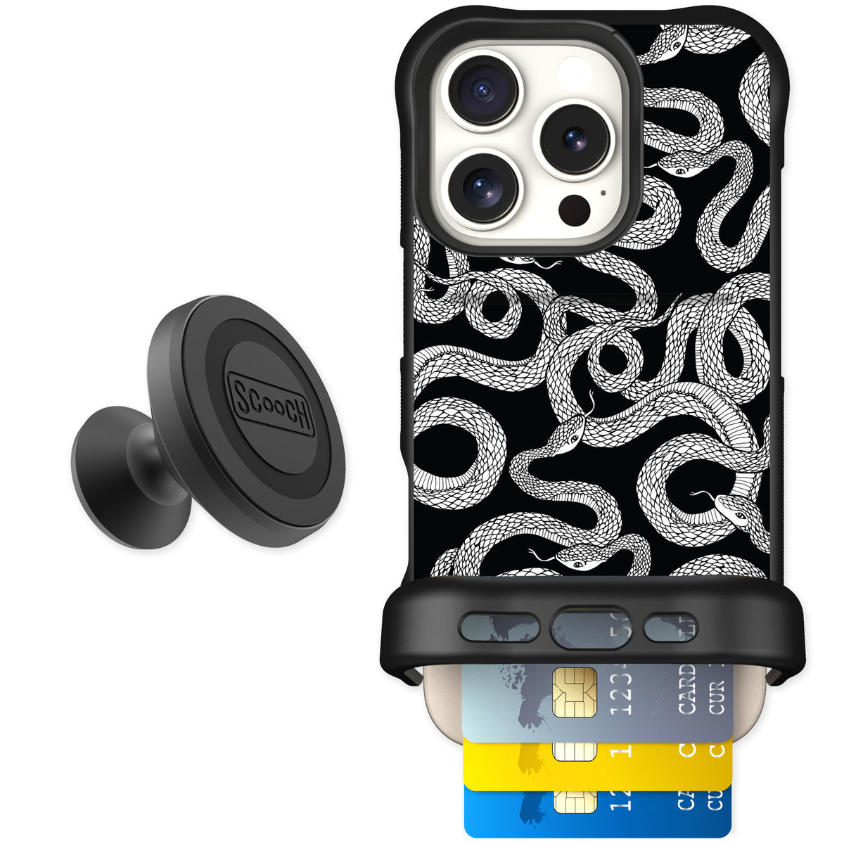 Scooch Wingmate Snakes for iPhone 16 Pro — Starter Bundle