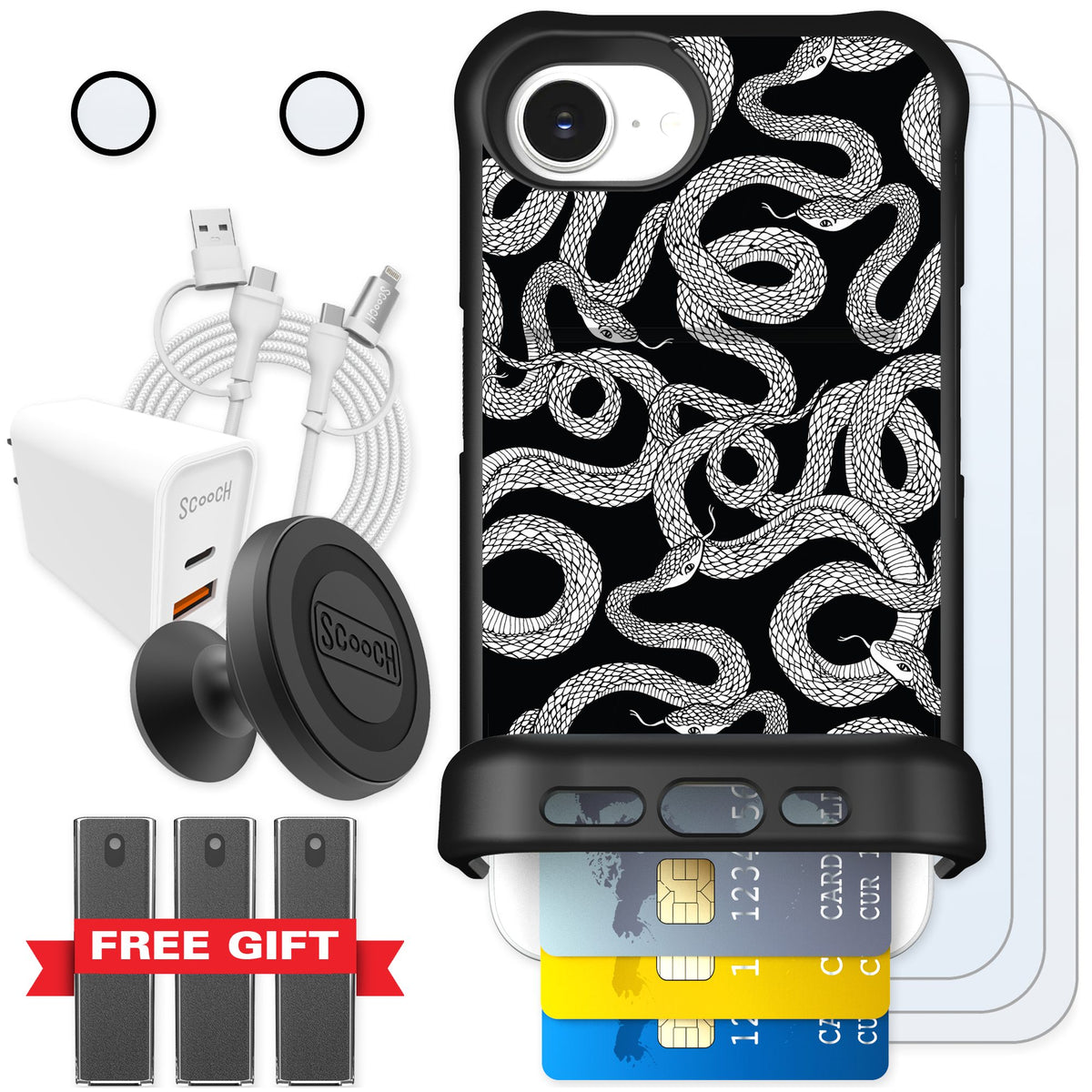Scooch Wingmate Snakes for iPhone 16e — Ultimate Bundle