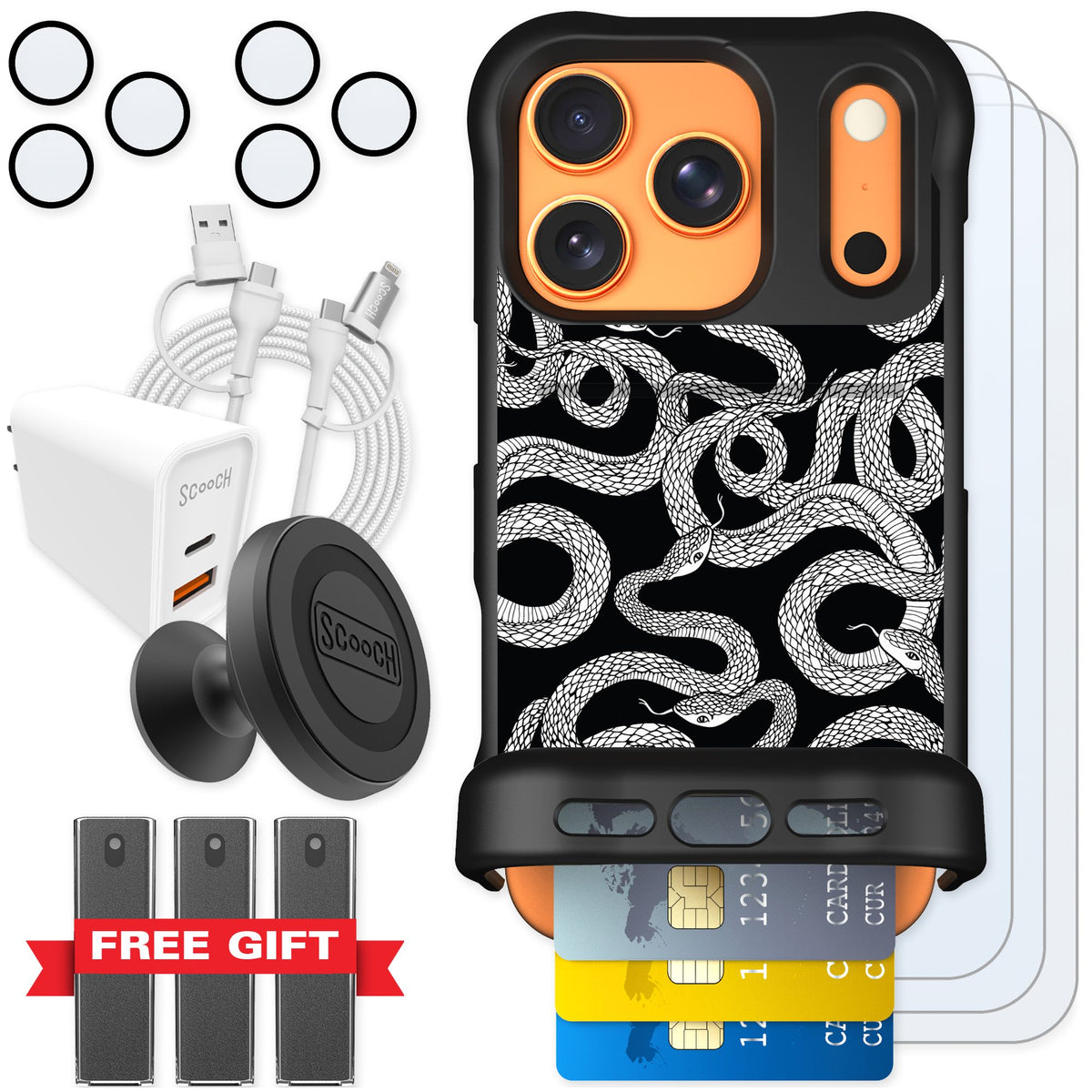 Scooch Wingmate Snakes for iPhone 17 Pro — Ultimate Bundle