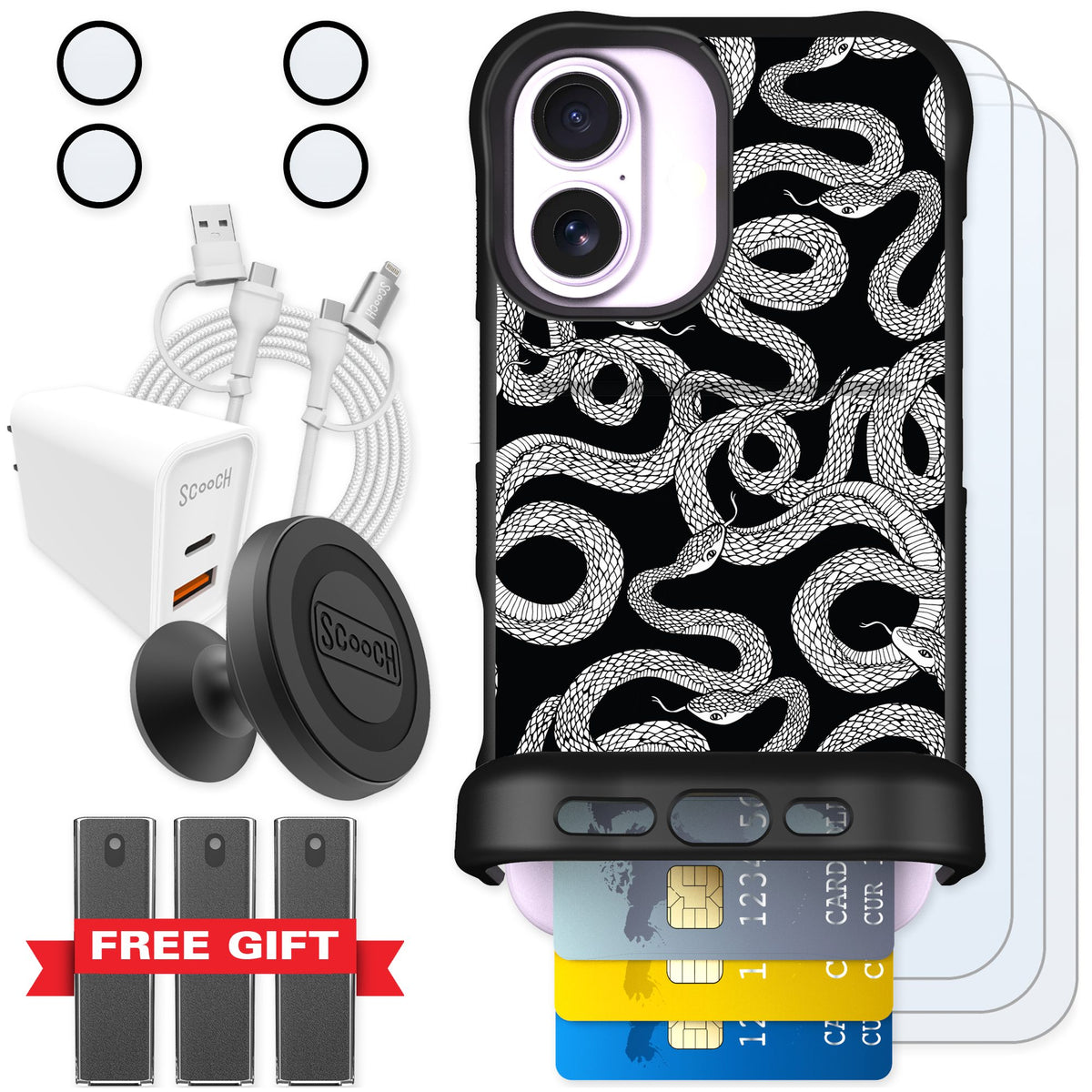 Scooch Wingmate Snakes for iPhone 17 — Ultimate Bundle