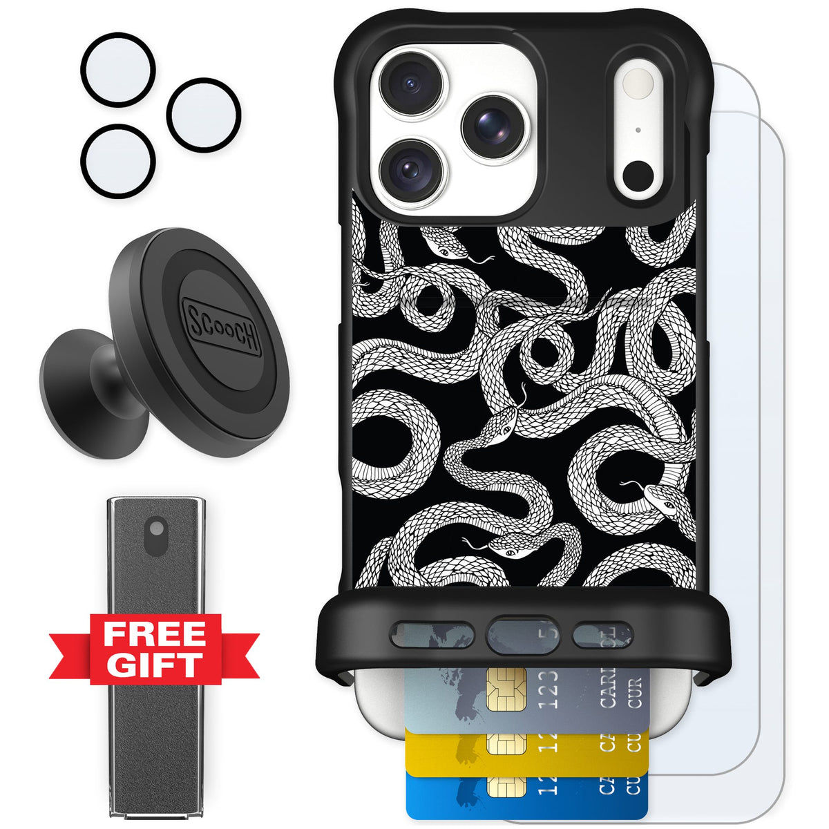 Scooch Wingmate Snakes for iPhone 18 Pro Max — Defender Bundle