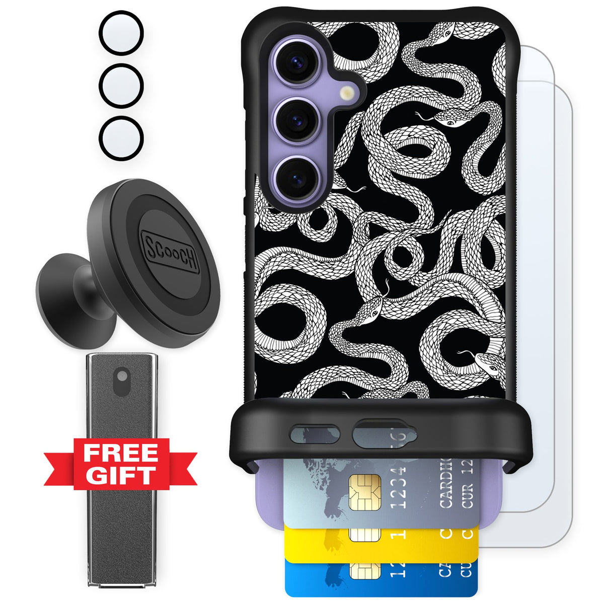 Scooch Wingmate Snakes for Galaxy S24 — Defender Bundle