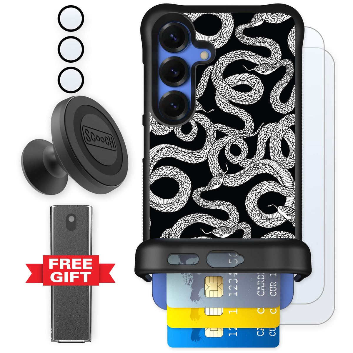 Scooch Wingmate Snakes for Galaxy S25 — Defender Bundle