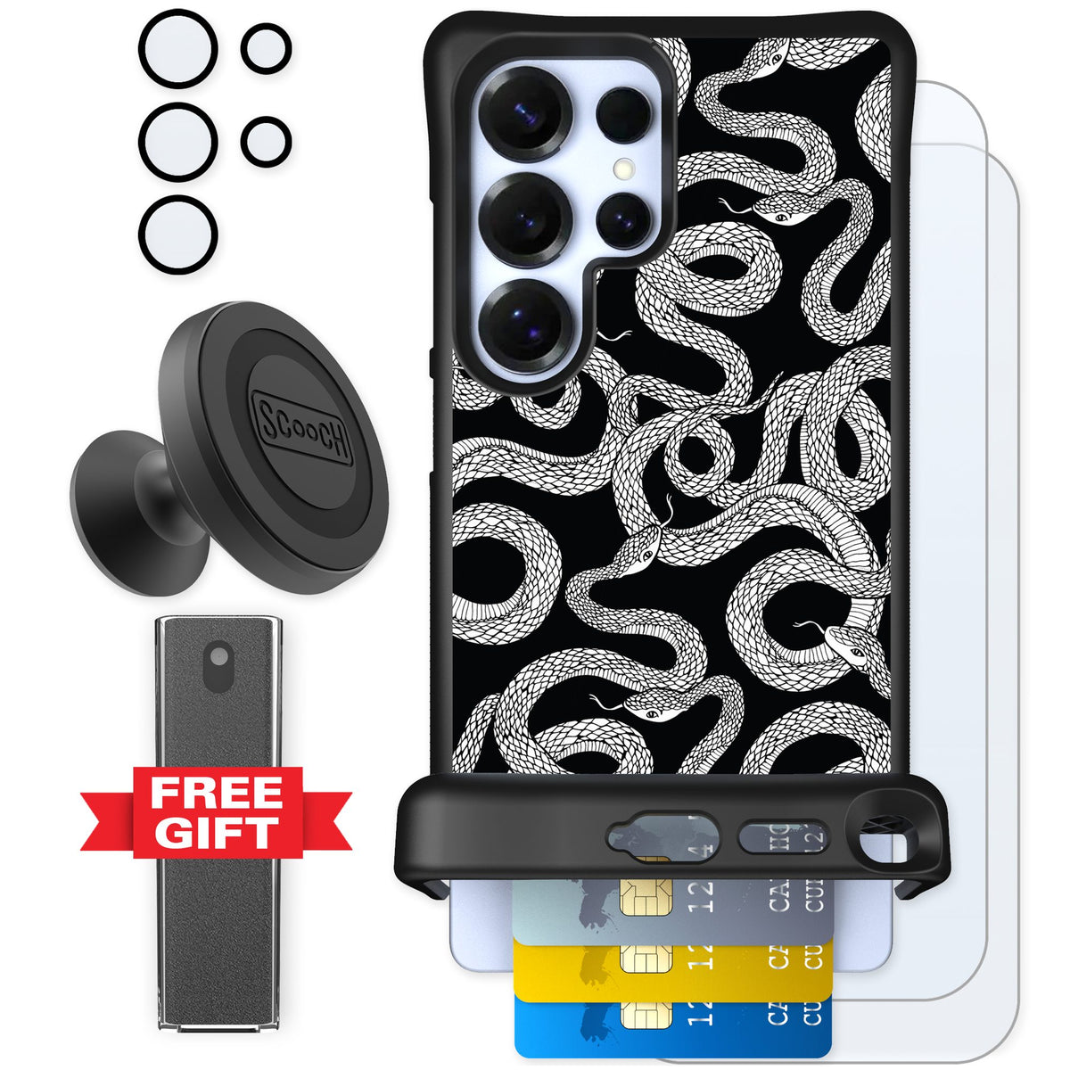 Scooch Wingmate Snakes for Galaxy S25 Ultra — Defender Bundle