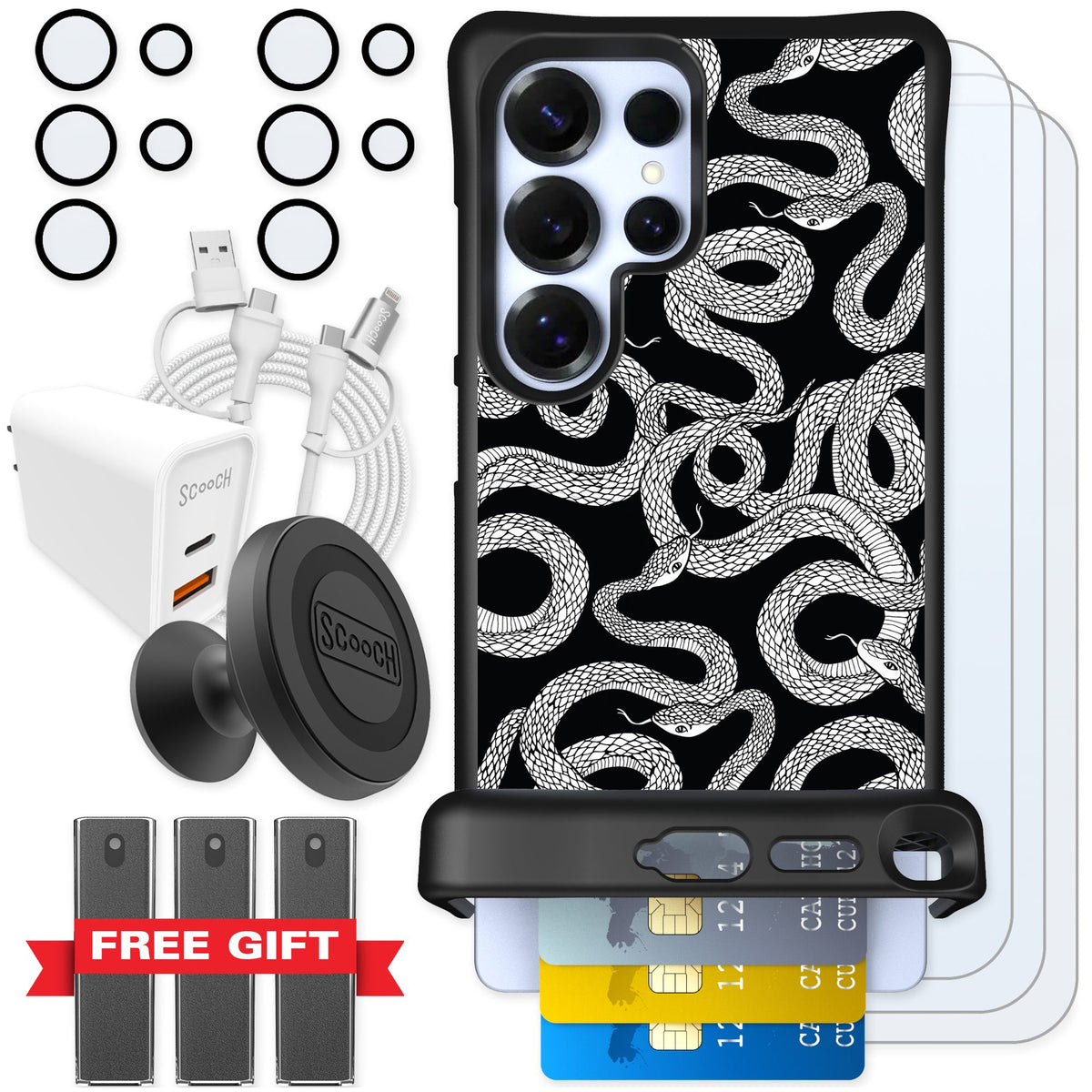 Scooch Wingmate Snakes for Galaxy S25 Ultra — Ultimate Bundle