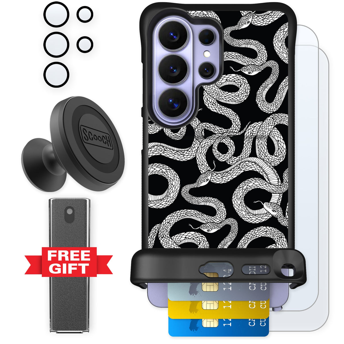Scooch Wingmate Snakes for Galaxy S26 Ultra — Defender Bundle