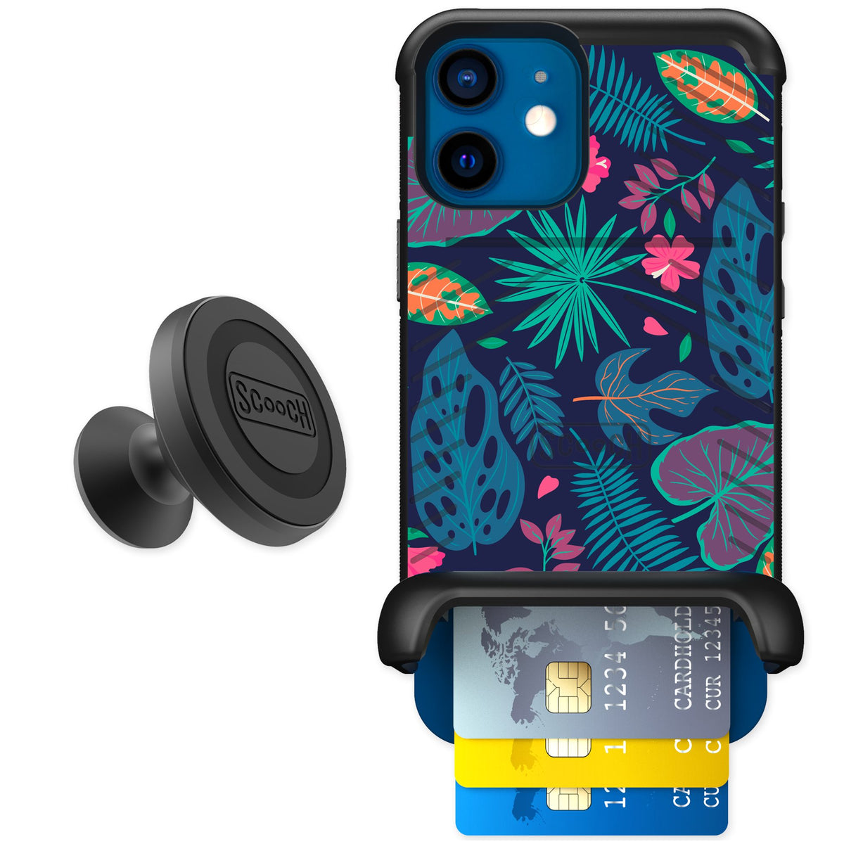 Scooch Wingmate Tropical Leaves for iPhone 12 — Starter Bundle
