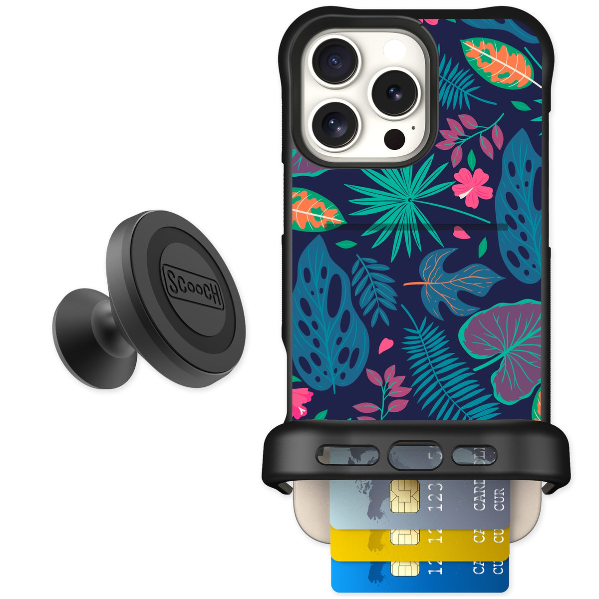 Scooch Wingmate Tropical Leaves for iPhone 16 Pro Max — Starter Bundle
