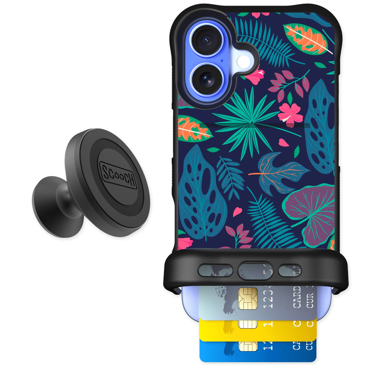 Scooch Wingmate Tropical Leaves for iPhone 16 — Starter Bundle