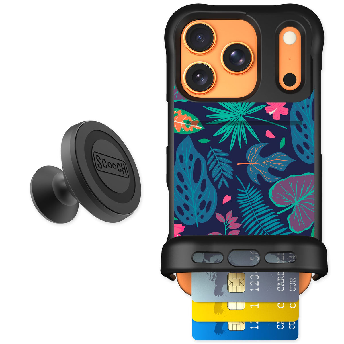 Scooch Wingmate Tropical Leaves for iPhone 17 Pro — Starter Bundle