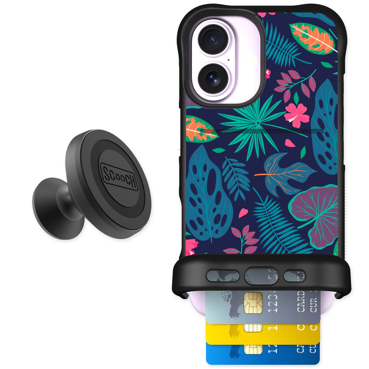 Scooch Wingmate Tropical Leaves for iPhone 17 — Starter Bundle