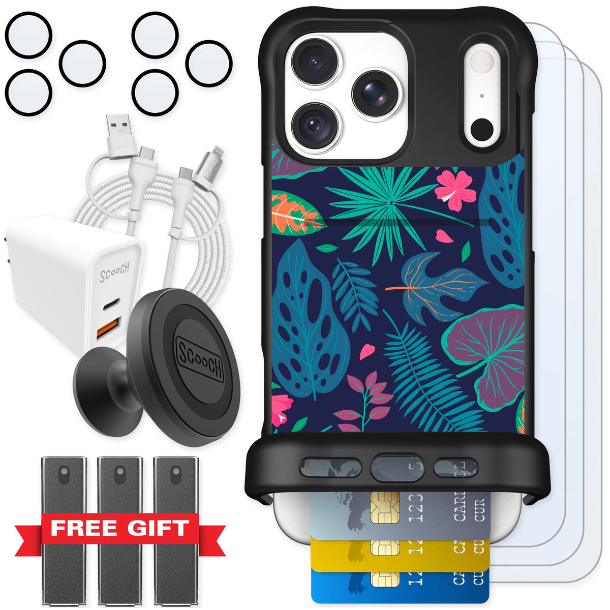 Scooch Wingmate Tropical Leaves for iPhone 18 Pro Max — Ultimate Bundle