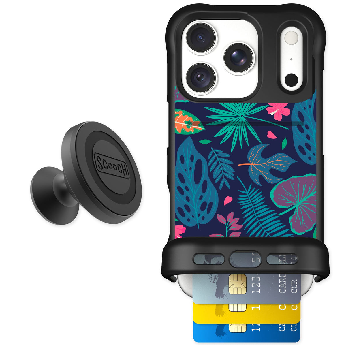 Scooch Wingmate Tropical Leaves for iPhone 18 Pro — Starter Bundle