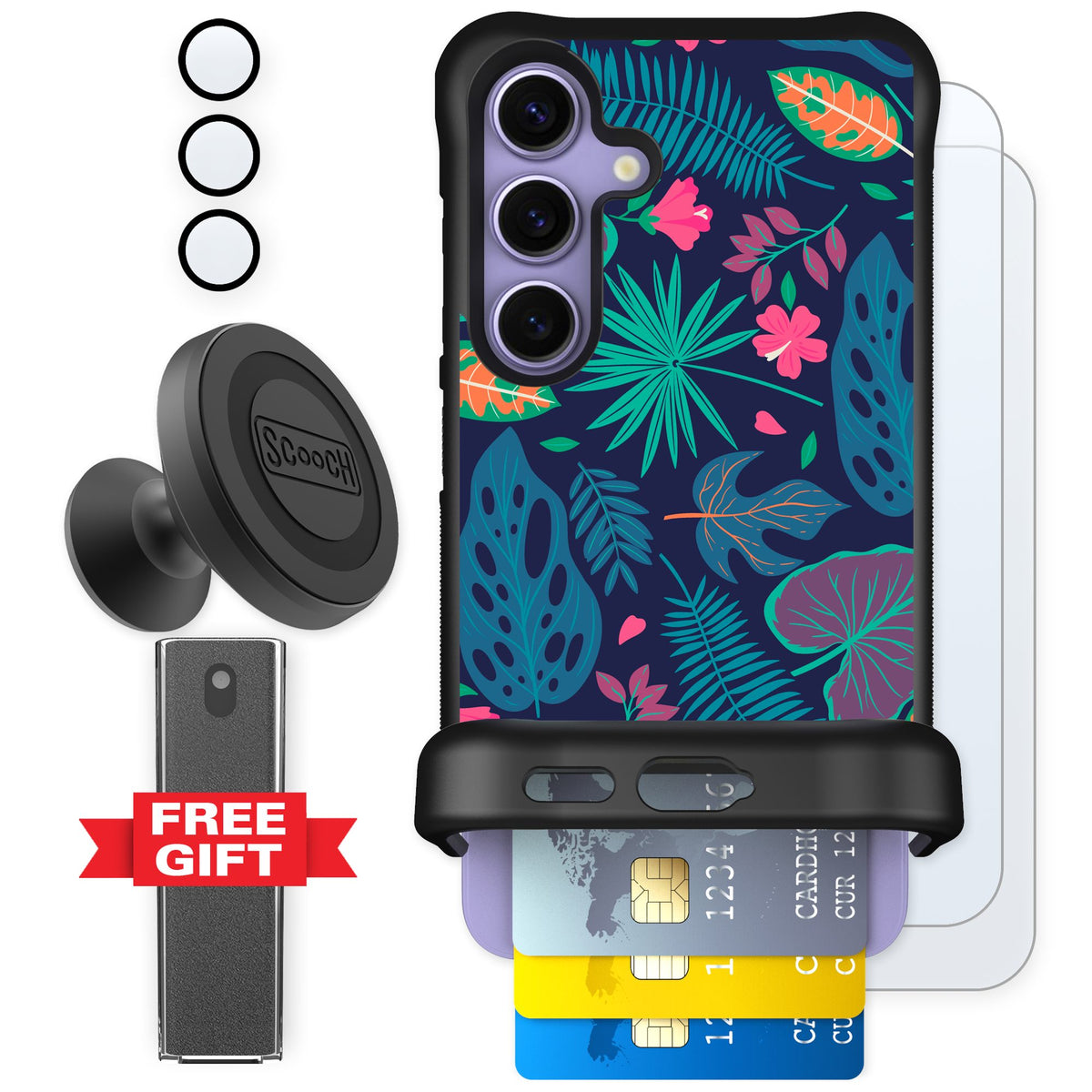 Scooch Wingmate Tropical Leaves for Galaxy S24 — Defender Bundle