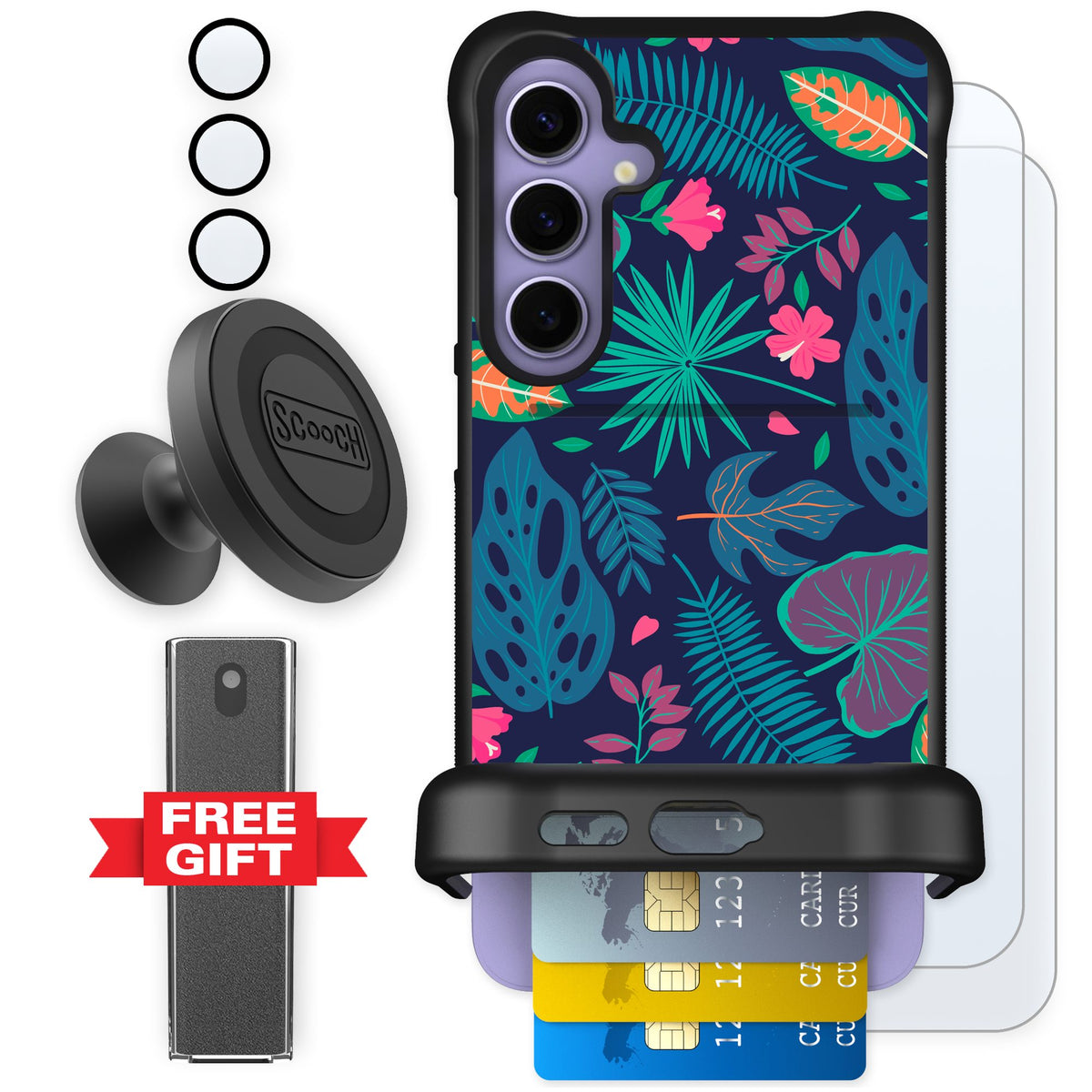 Scooch Wingmate Tropical Leaves for Galaxy S24+ — Defender Bundle