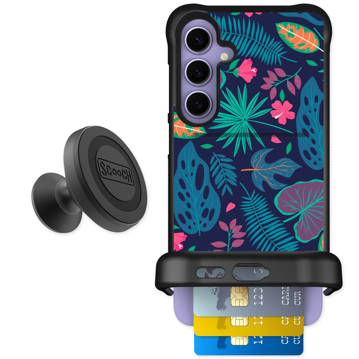 Scooch Wingmate Tropical Leaves for Galaxy S24+ — Starter Bundle