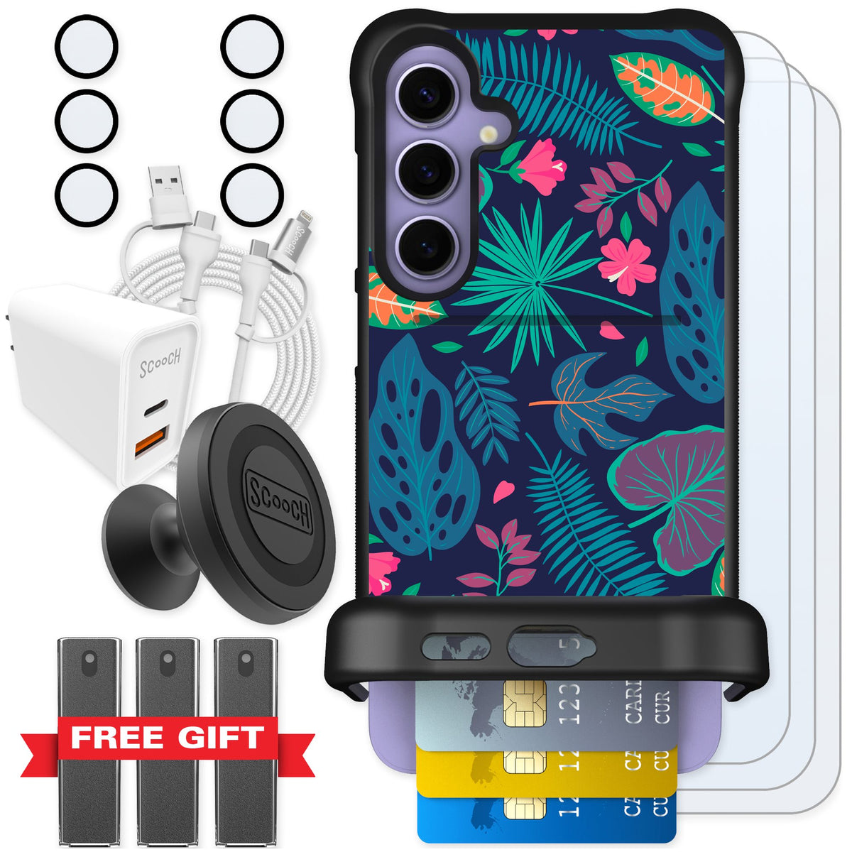 Scooch Wingmate Tropical Leaves for Galaxy S24+ — Ultimate Bundle