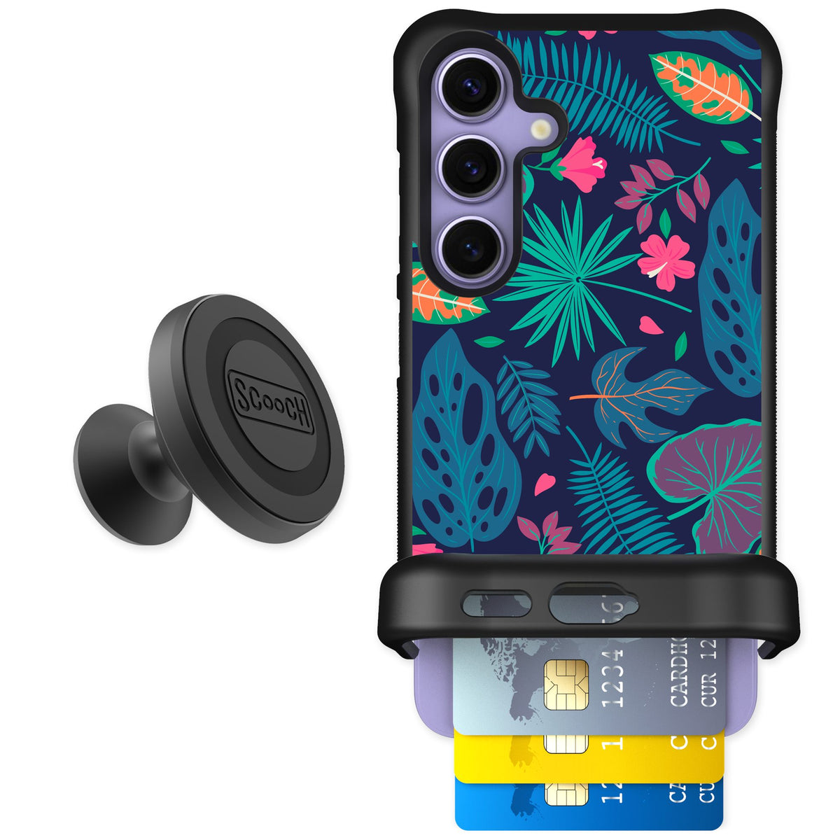 Scooch Wingmate Tropical Leaves for Galaxy S24 — Starter Bundle